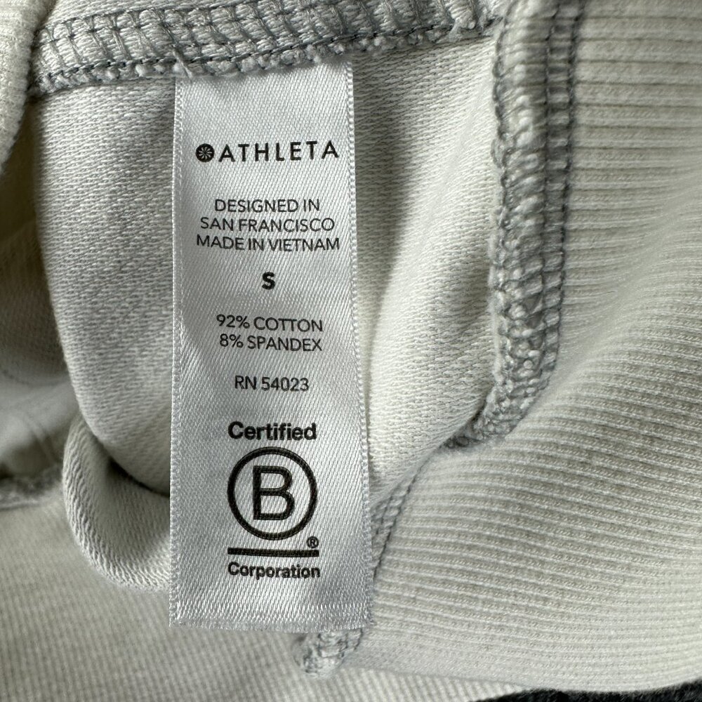 Athleta Farallon Camo Sweatshirt Womens Small Gray White Cotton Pullover Top - Picture 5 of 8